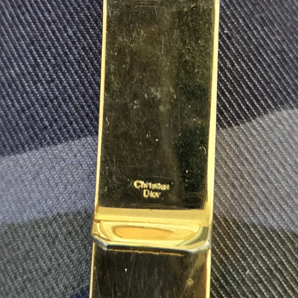 Dior Elegant Gold Money Clip with Purple Accent